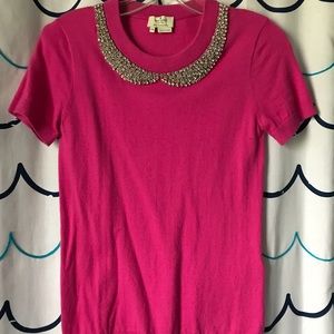 Kate Spade Tippy Hot Pink Short Sleeve Sweater XS